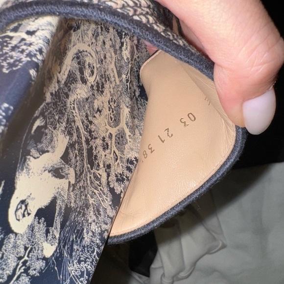Dior woman DWay Slide 'Toile de Jouy Flowers Embroidered - Deep Blue - Picture 5 of 11